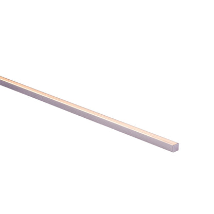 Shallow Square Aluminium Profile with Standard Diffuser per metre Supplied with 2x mounting clips per metre + 2x end caps per length