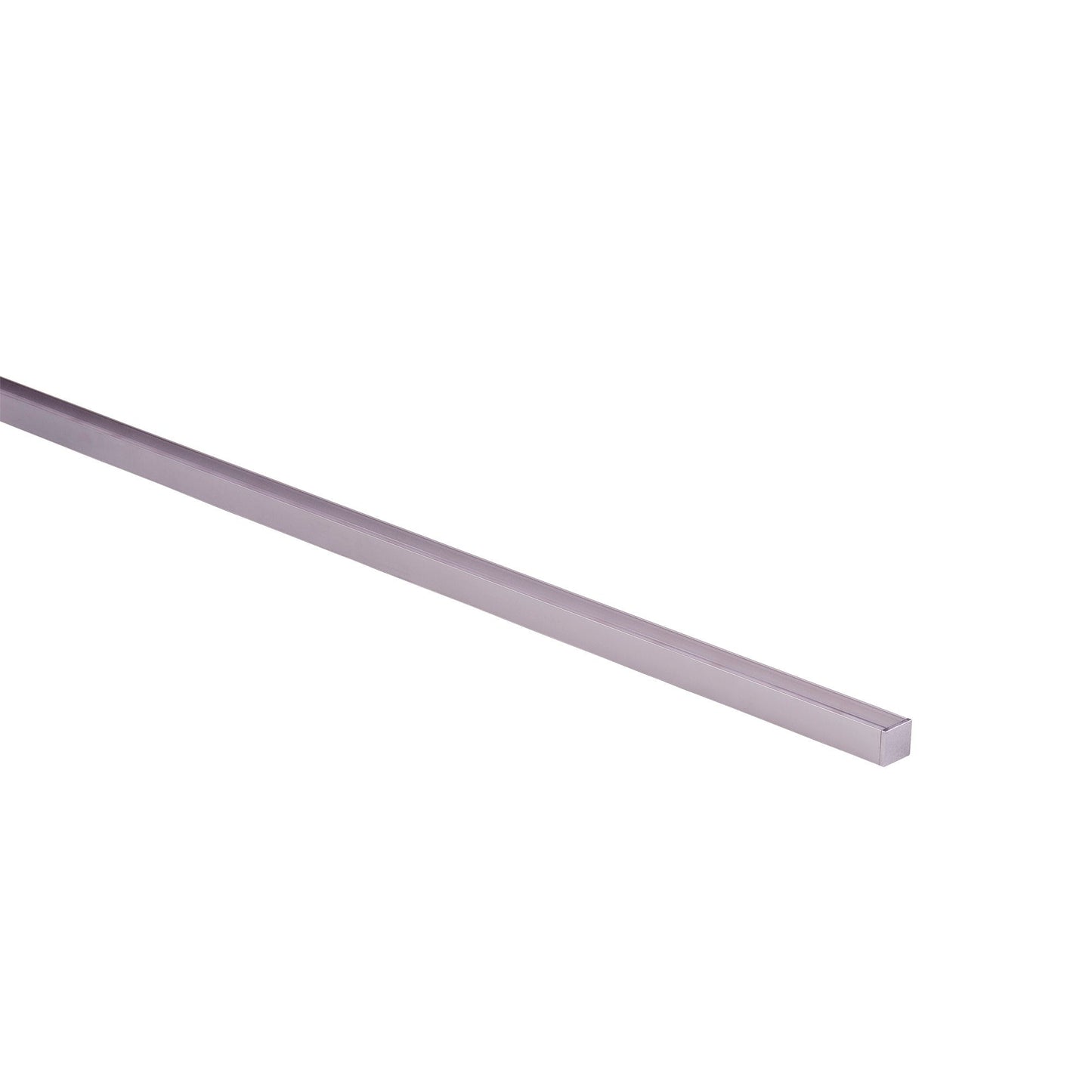 Shallow Square Aluminium Profile with Standard Diffuser per metre Supplied with 2x mounting clips per metre + 2x end caps per length