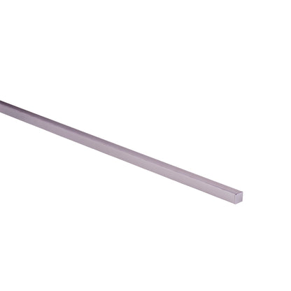 Shallow Square Aluminium Profile with Standard Diffuser per metre Supplied with 2x mounting clips per metre + 2x end caps per length