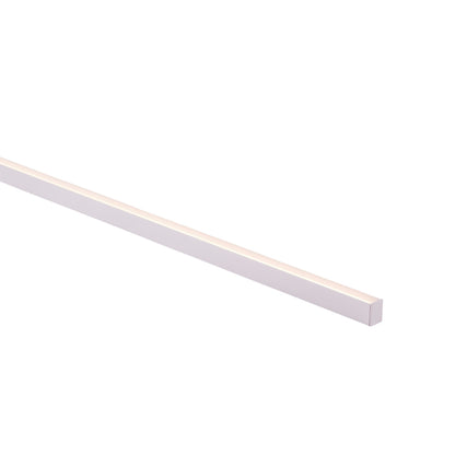 White Shallow Square Aluminium Profile with Standard Diffuser per metre Supplied with 2x mounting clips per metre + 2x end caps per length