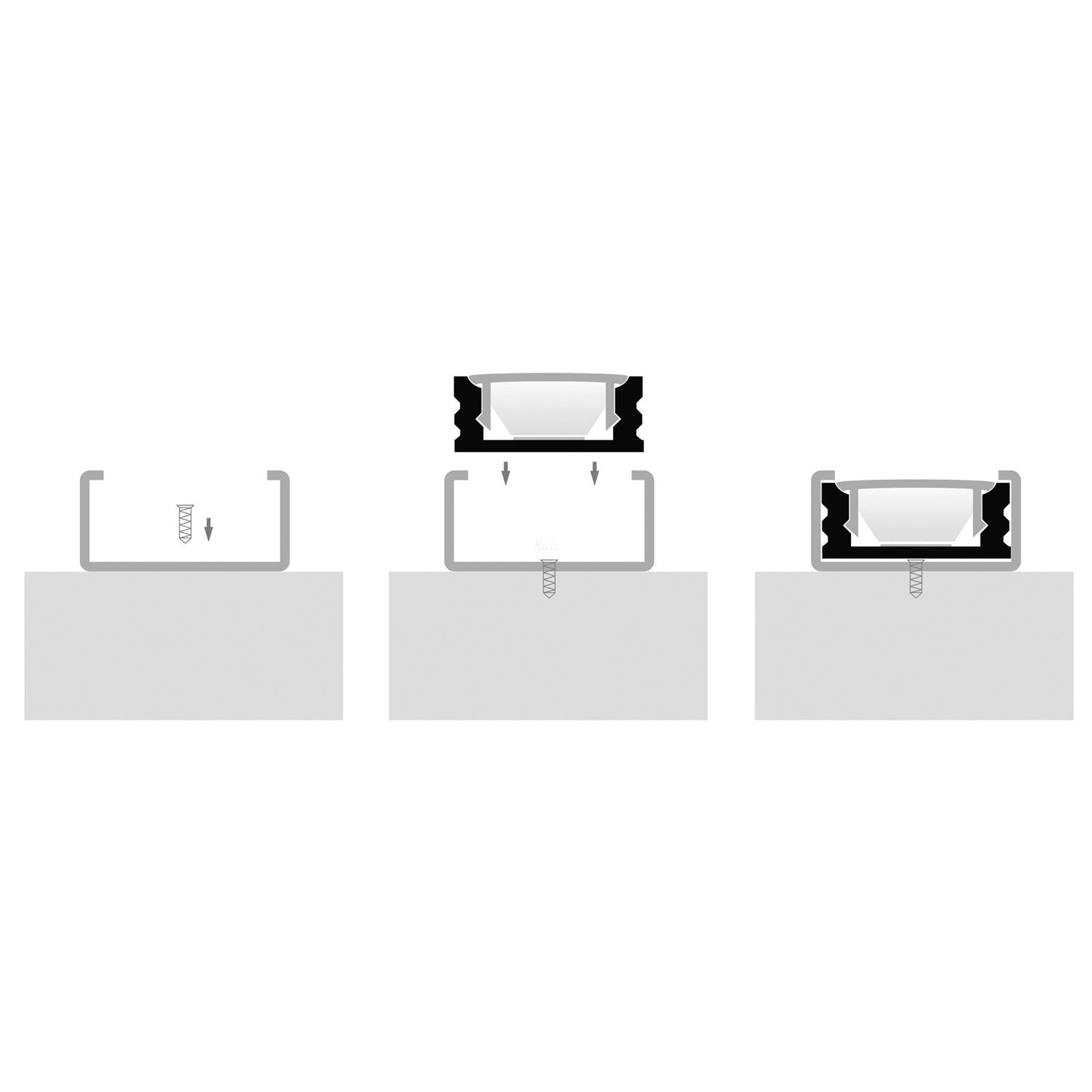 Hv9693-1707 - Shallow Square Aluminium Profile