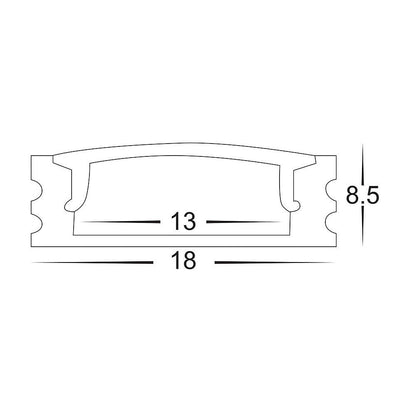 Hv9693-1707-Wht - White Shallow Square Aluminium Profile