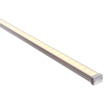 Shallow Square Aluminium Profile with Standard Diffuser per metre Supplied with 2x mounting clips per metre + 2x end caps per length