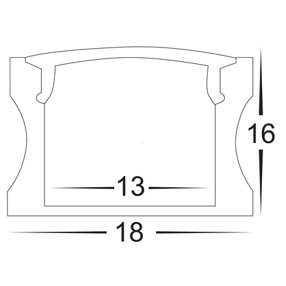 Hv9693-1815-Wht - Deep White Square Aluminium Profile