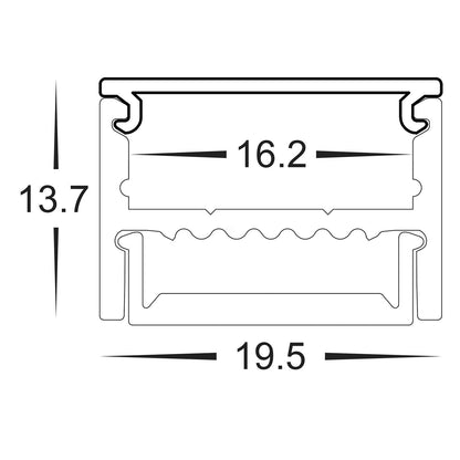 Hv9693-1922 - Shallow Square Aluminium Profile