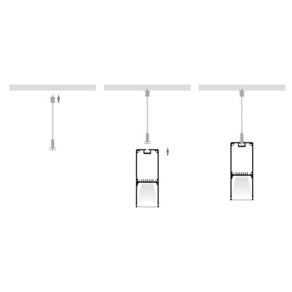 Hv9693-2070-Wht - Suspended White Aluminium Profile