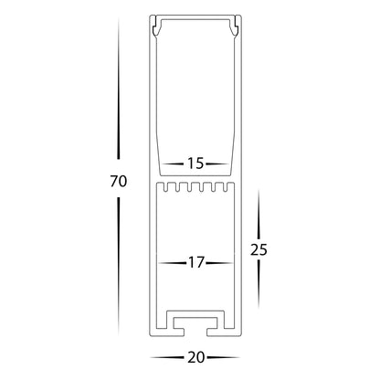 Hv9693-2070-Wht - Suspended White Aluminium Profile