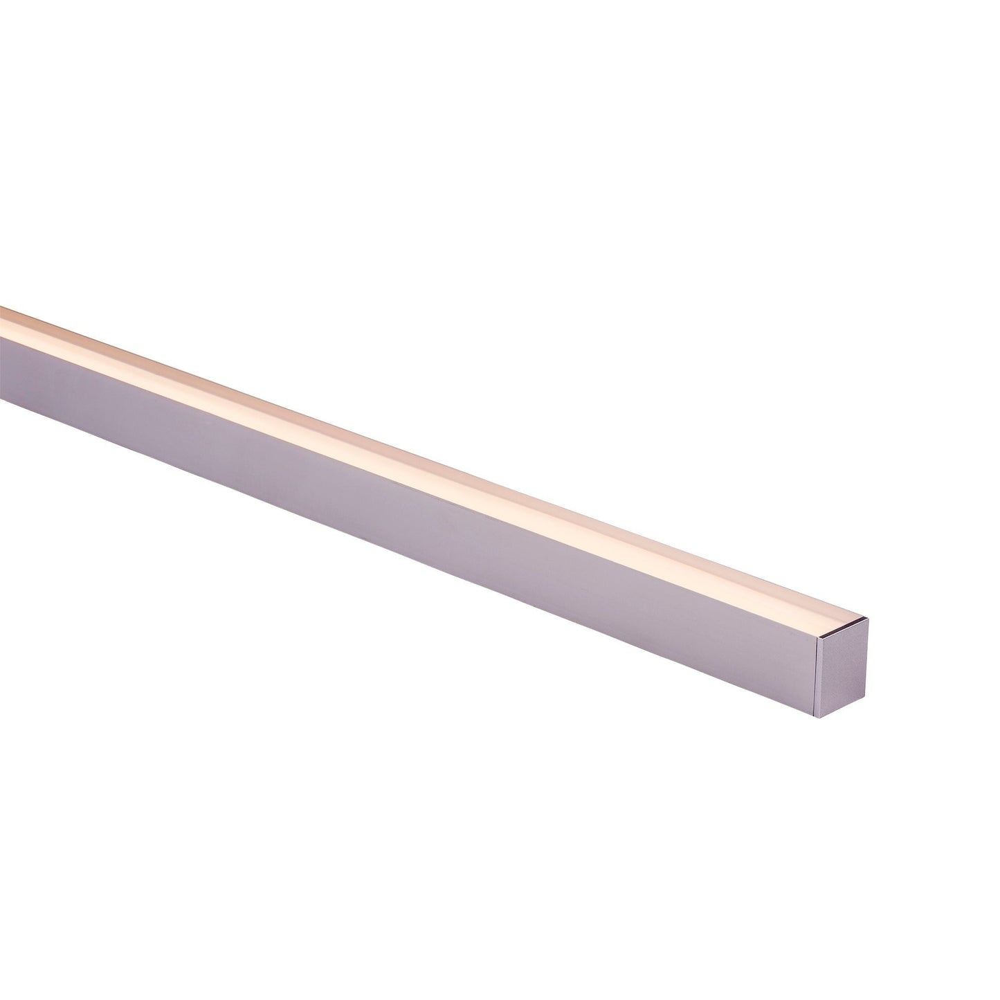 Deep Square Aluminium Profile with Standard Diffuser per metre - Supplied with 2x end caps per length