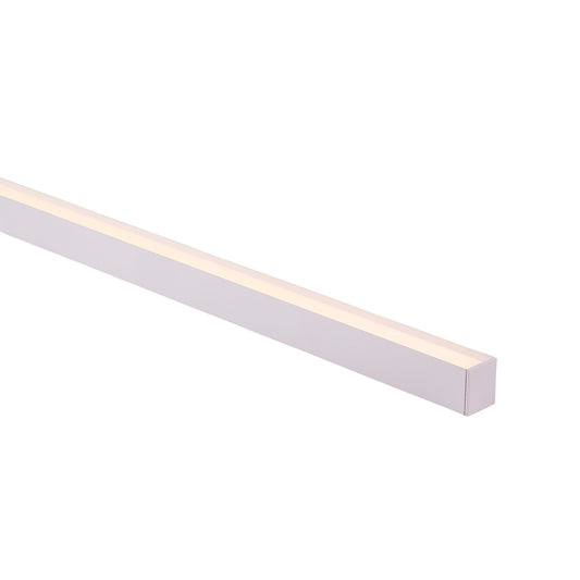 Deep White Square Aluminium Profile with Standard Diffuser per metre - Supplied with 2x end caps per length