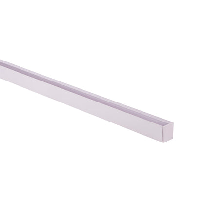 Deep White Square Aluminium Profile with Standard Diffuser per metre - Supplied with 2x end caps per length