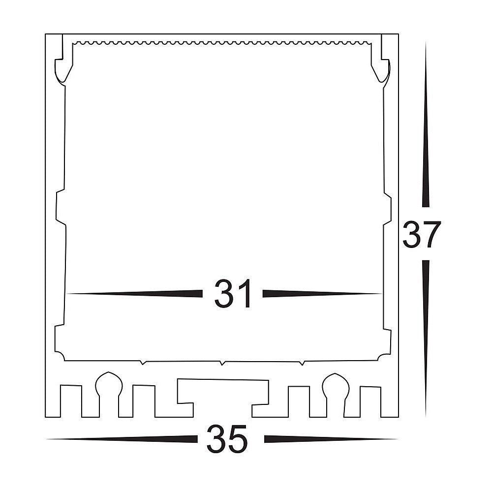 Hv9693-3537 - Deep Square Aluminium Profile