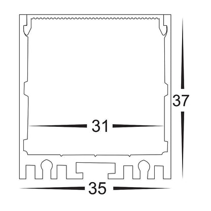 Hv9693-3537-Wht - White Deep Square Aluminium Profile