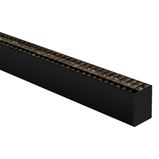 Large Black Deep Square Aluminium Profile with Grill per metre Supplied with 2x end caps per length