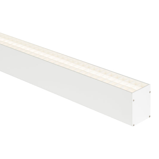 Large White Deep Square Aluminium Profile with Grill per metre Supplied with 2x end caps per length