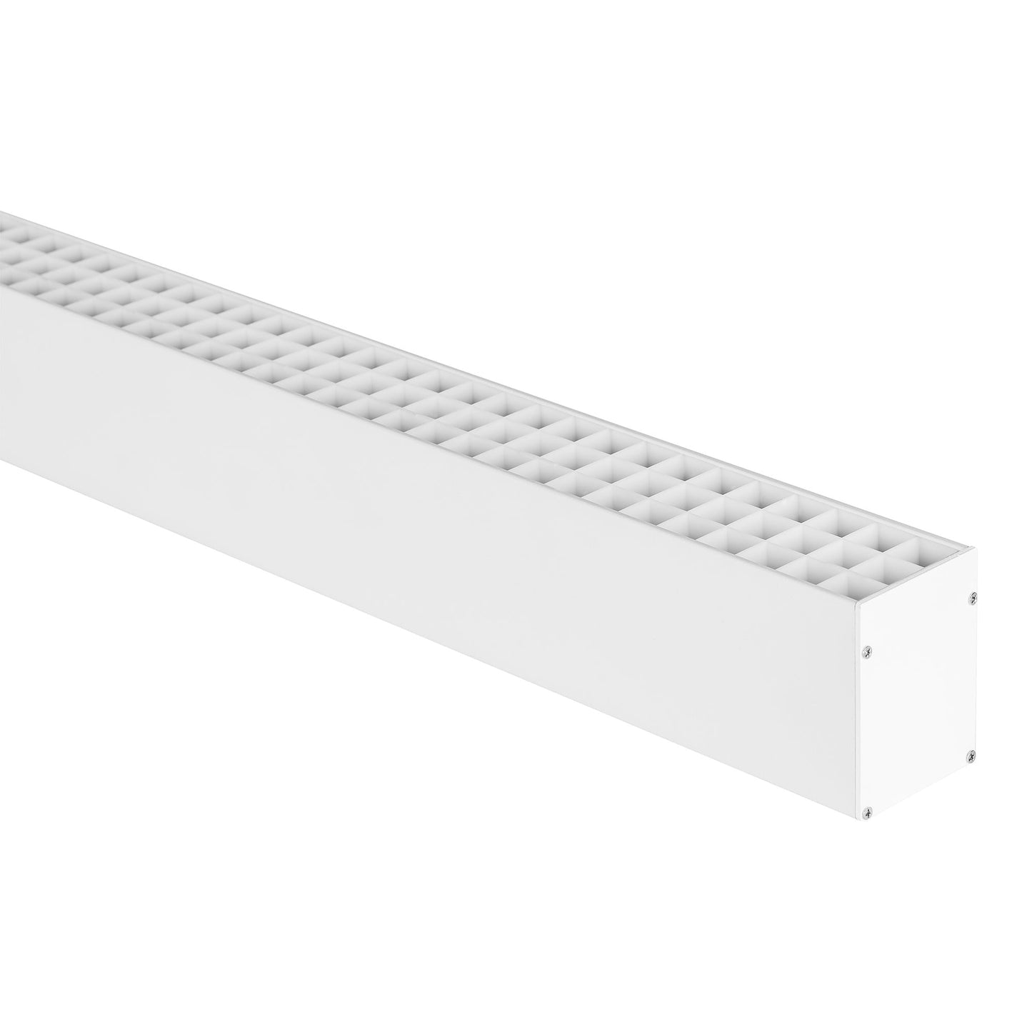 Large White Deep Square Aluminium Profile with Grill per metre Supplied with 2x end caps per length
