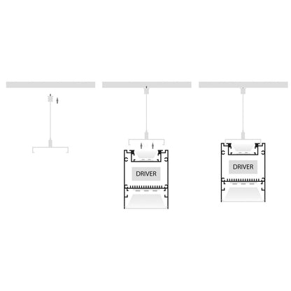 Deep Square Up & Down White Aluminium Profile