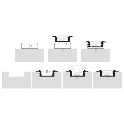 Hv9695-2507-Blk - Black Shallow Square Winged Aluminium Profile