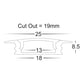 Hv9695-2507-Wht - White Shallow Square Winged Aluminium Profile