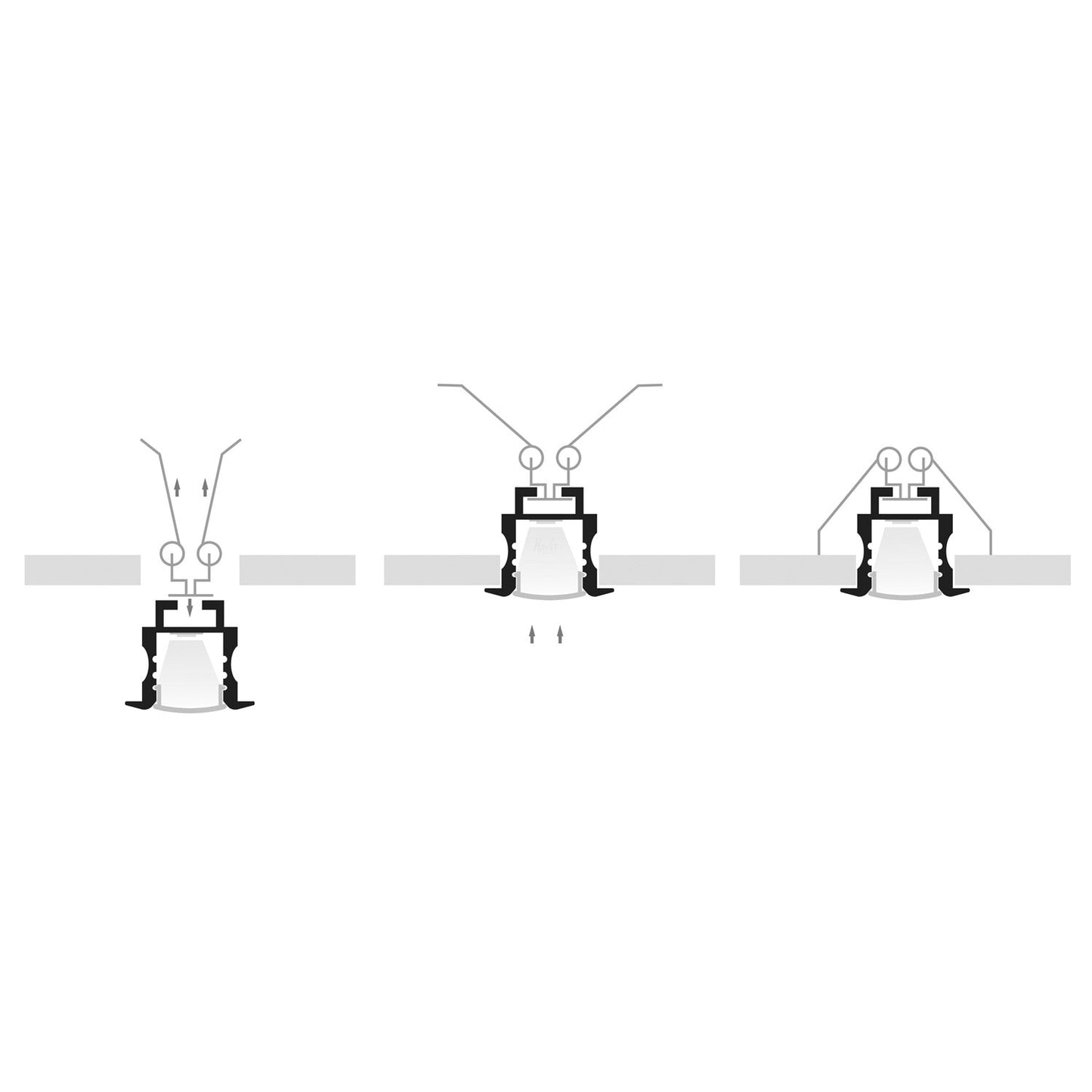 Hv9695-2520 - Deep Recessed Square Winged Aluminium Profile