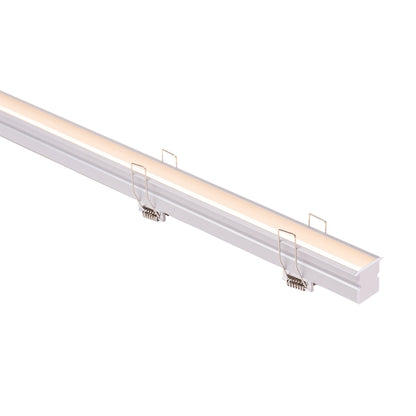 Deep Square Winged Aluminium Profile with Standard Diffuser per metre Supplied with 2x spring clips per metre + 2x end caps per length