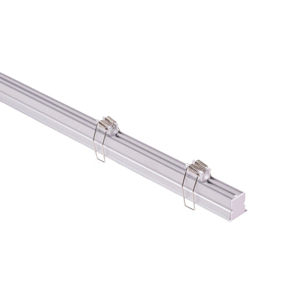 Deep Square Winged Aluminium Profile with Standard Diffuser per metre Supplied with 2x spring clips per metre + 2x end caps per length