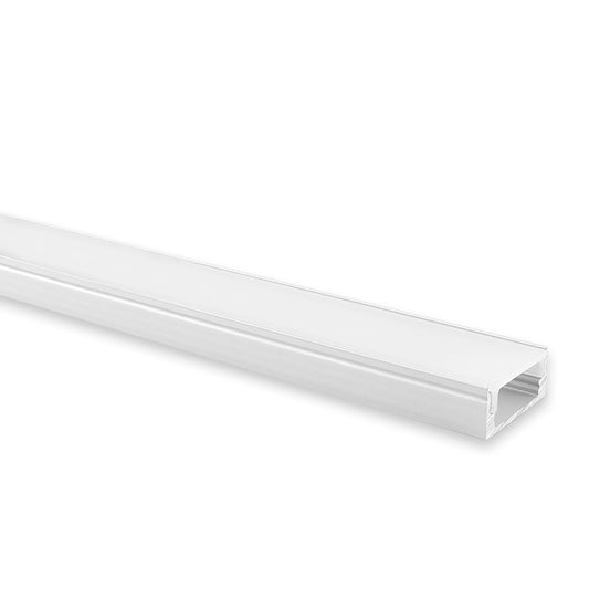Shallow Square Aluminium Profile with Standard Diffuser - Kit - 2 Metre length