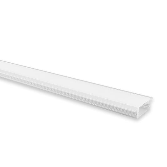 Shallow Winged Aluminium Profile with Standard Diffuser - Kit - 2 Metre length 