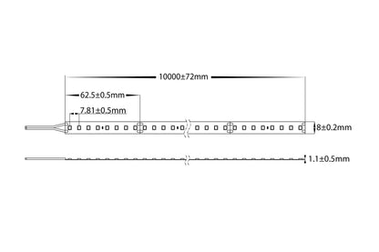 9.6w 2835 Strip Lighting - IP20 Per Metre HV9722-IP20-128-5k