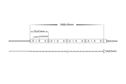 9.6W 3528 Strip Lighting - IP20 / 30 Metre Roll