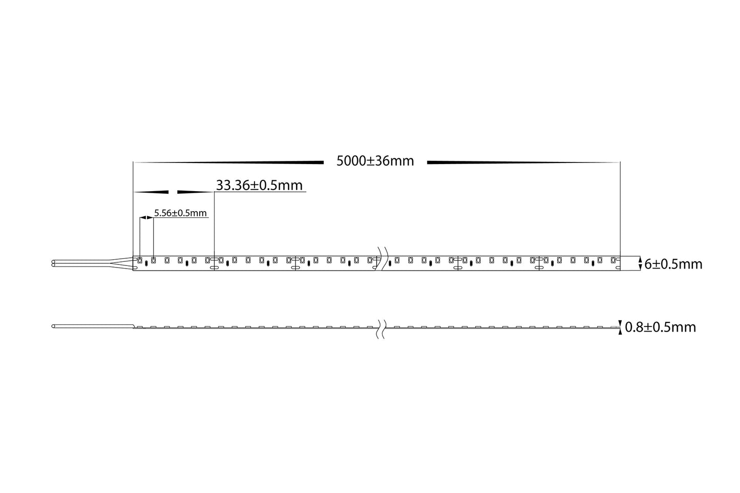 7.7w Side Mount 335 Strip Lighting - IP20 / Metre  HV9723-IP20-96sm-G