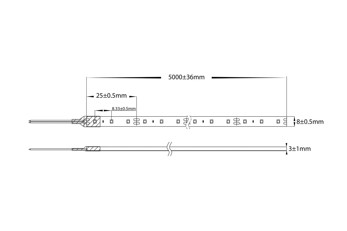 9.6w 3528 Strip Lighting - Ip54 / Metre  HV9723-Ip54-120-3k