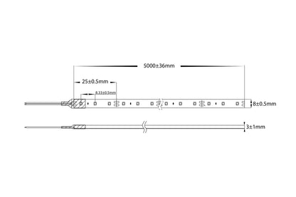 9.6W 3528 Strip Lighting - IP54 / 10 Metre Roll