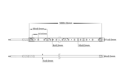 4.8W 3528 Strip Lighting - IP67 / 10 Metre Roll