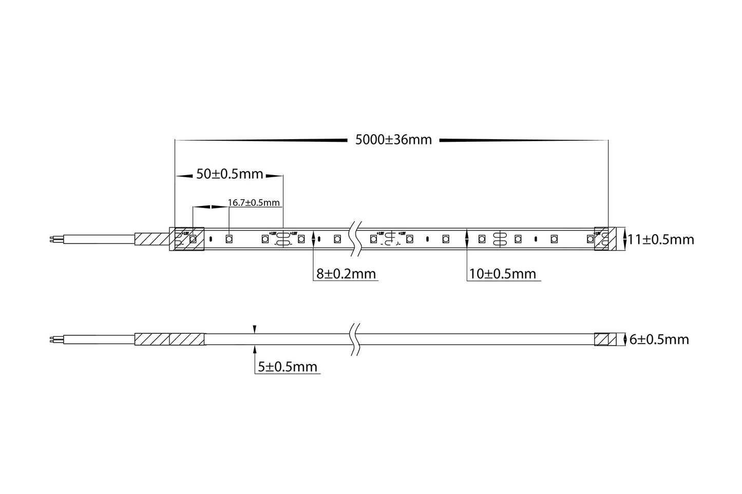 4.8w 3528 Strip Lighting -Ip67 / Metre 