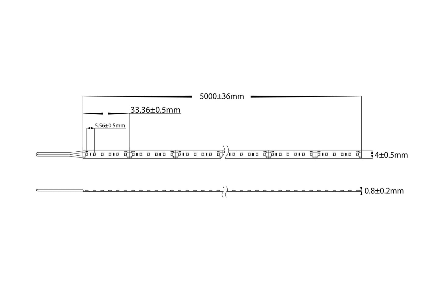 4.8w 2216 Strip Lighting - IP20 / Metre HV9731-IP20-180-3k