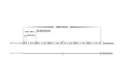 9.6w 2216 Strip Lighting - IP20 / Metre HV9733-IP20-180-3k