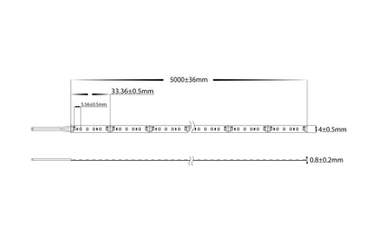 9.6w 2216 Strip Lighting - IP20 / Metre HV9733-IP20-180-4k