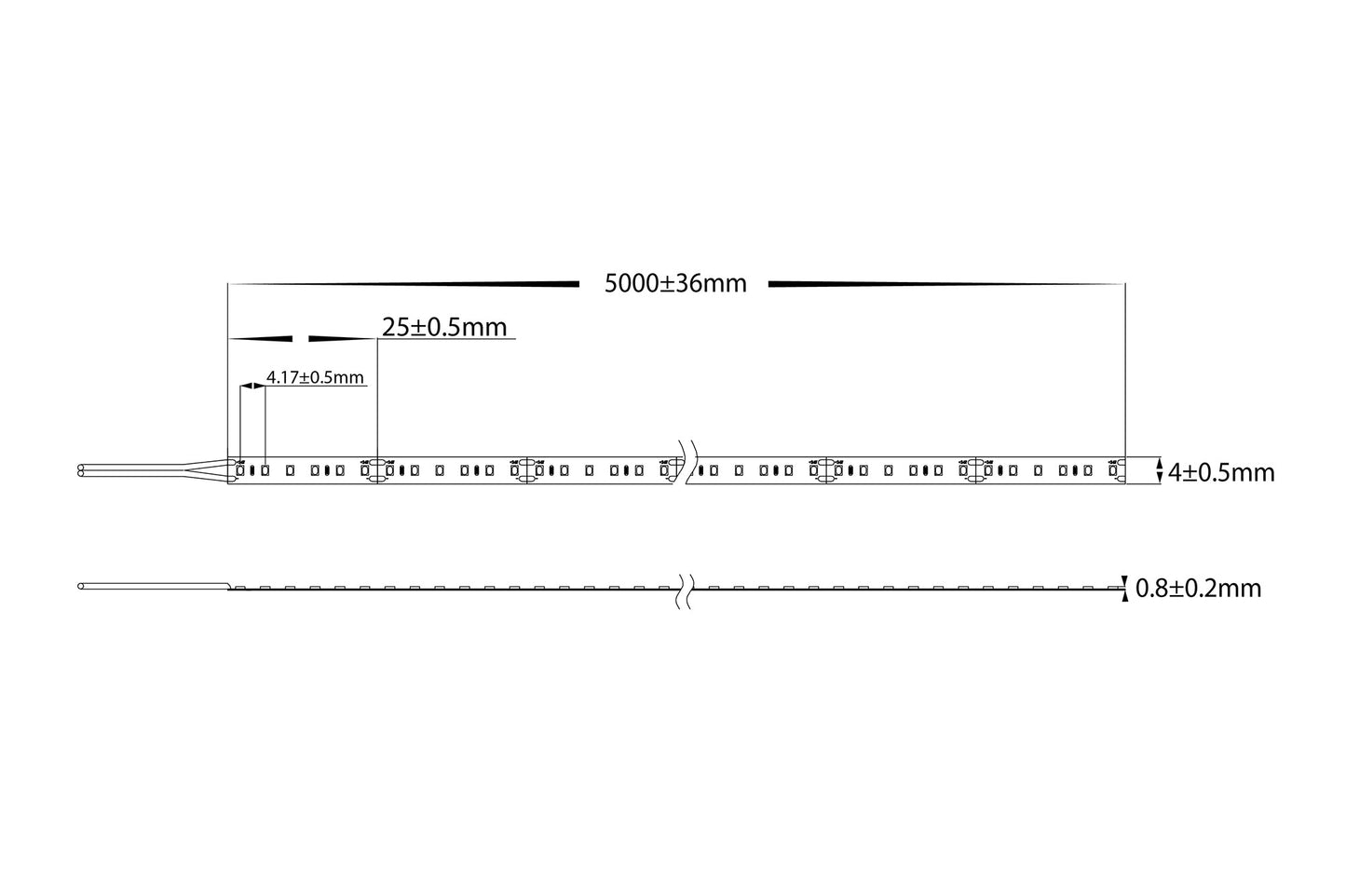 14.4w 2216 Strip Lighting - IP20 / Metre  HV9734-IP20-240-5k