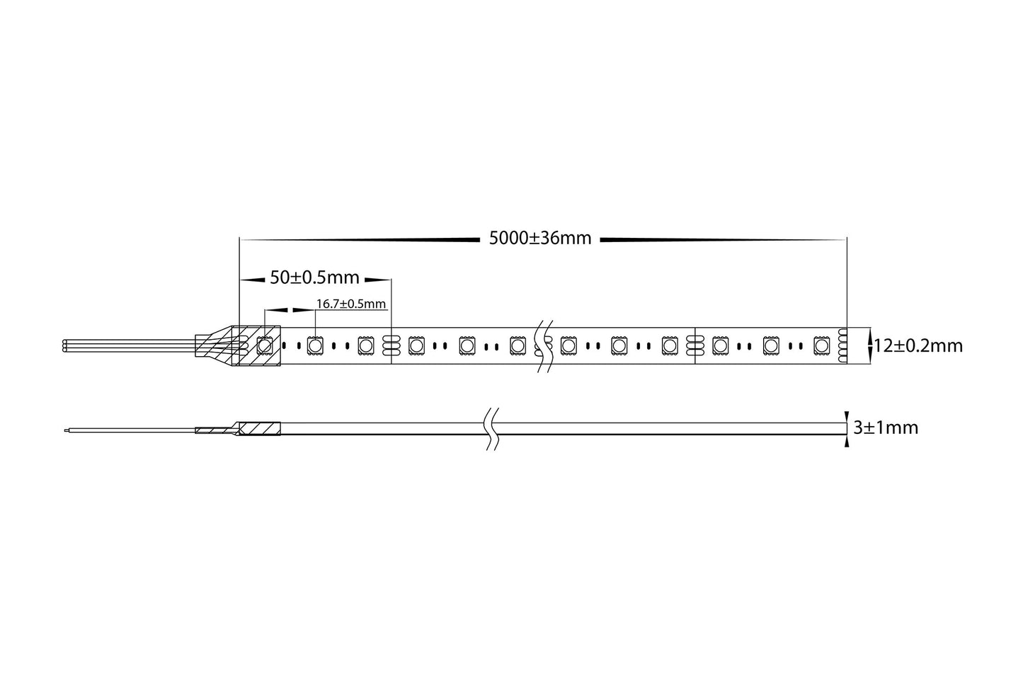 7.2w 5050 Strip Lighting -Ip54 / Metre