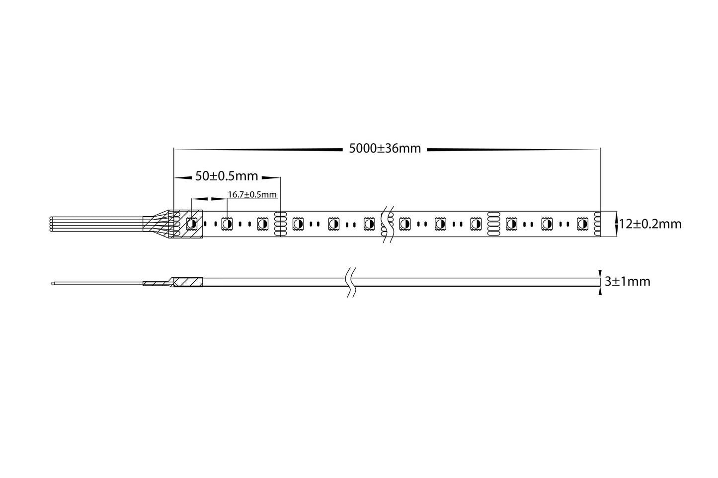 14.4W 5050 Strip Lighting -IP20 / 30 Metre Roll