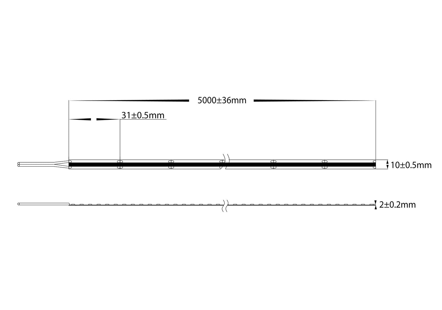 10w Cob Strip Lighting - IP20 / Metre  HV9761-IP20-512-3k