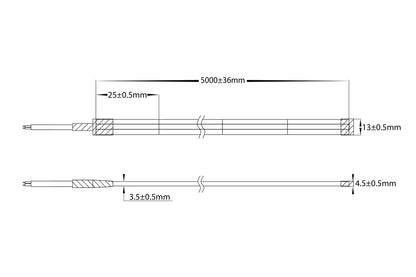 9.6w Strip Lighting - Ip67 / Metre HV9768-Ip67-280-5k