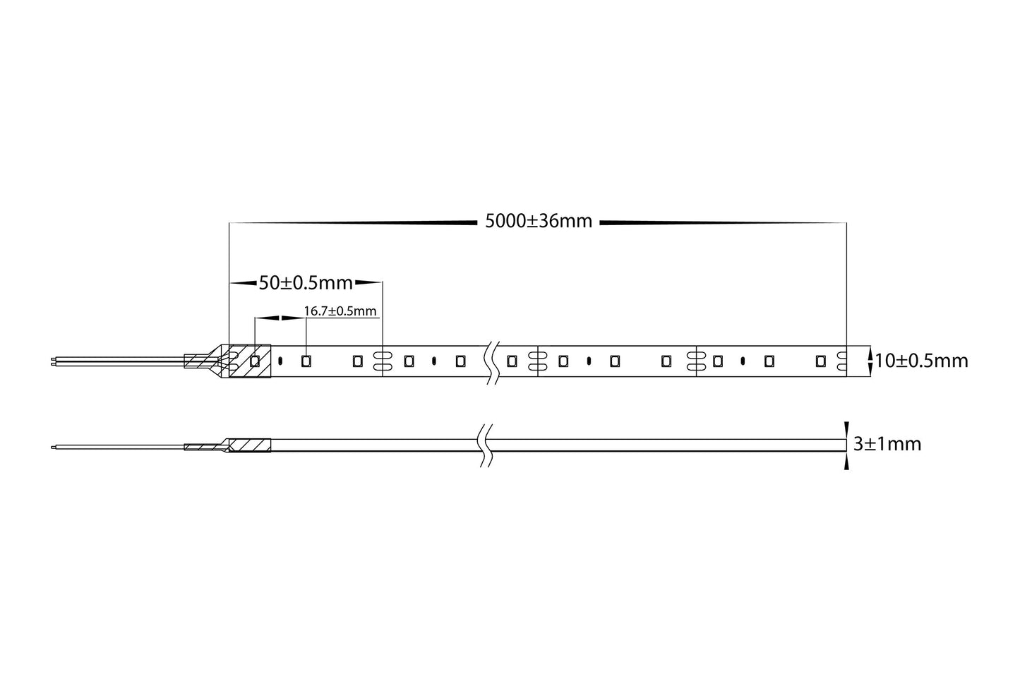 14.4W 2835 Strip Lighting - IP54 / 10 Metre Roll