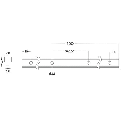 Plastic Channel To Suit HV9791 Haviflex Flexible Strip 1000mm Length