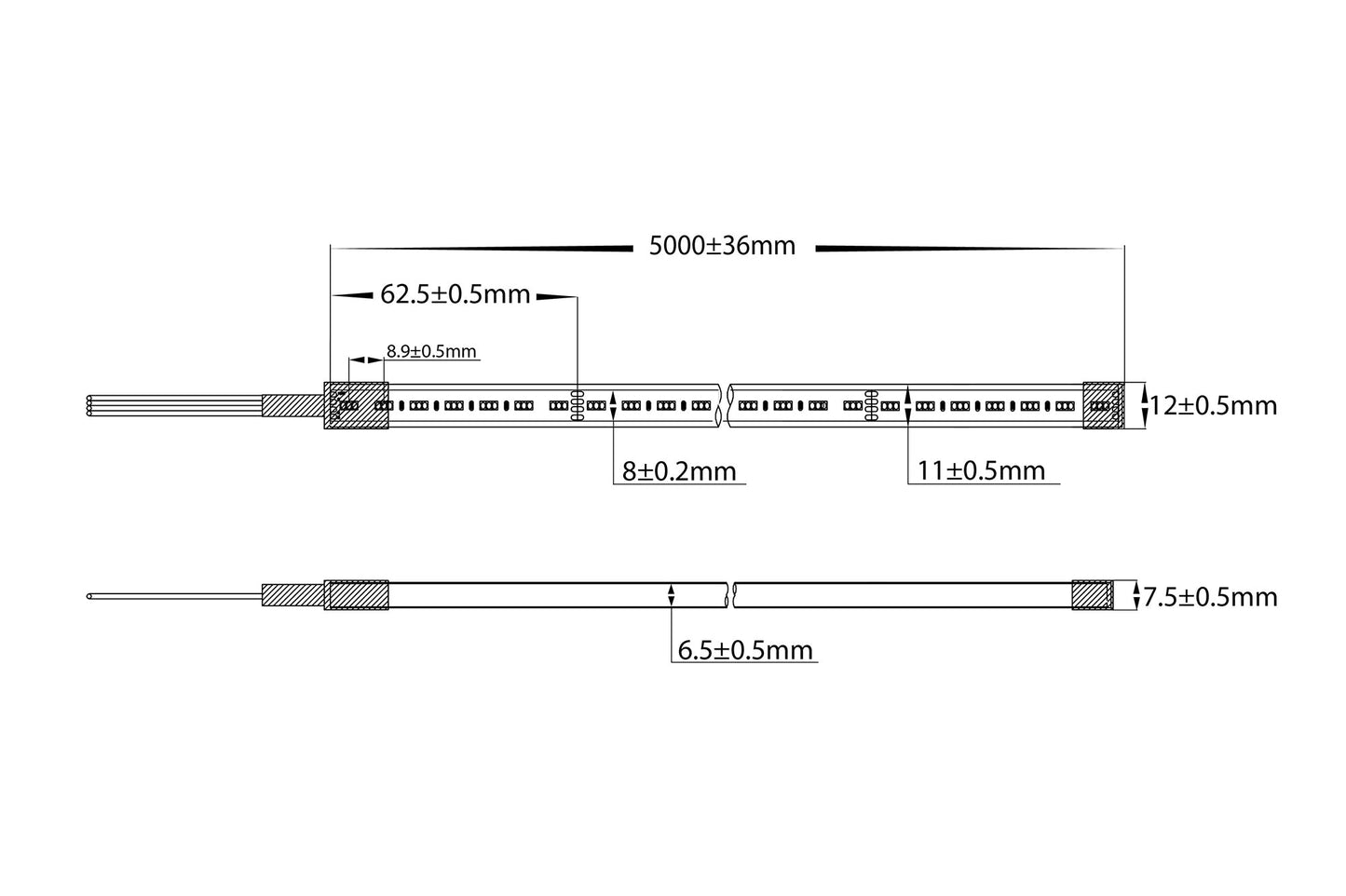 14.4w 140led Haviflex 6.5mm X 11mm - Ip67/Metre  HV9792-Ip67-336-Rgb