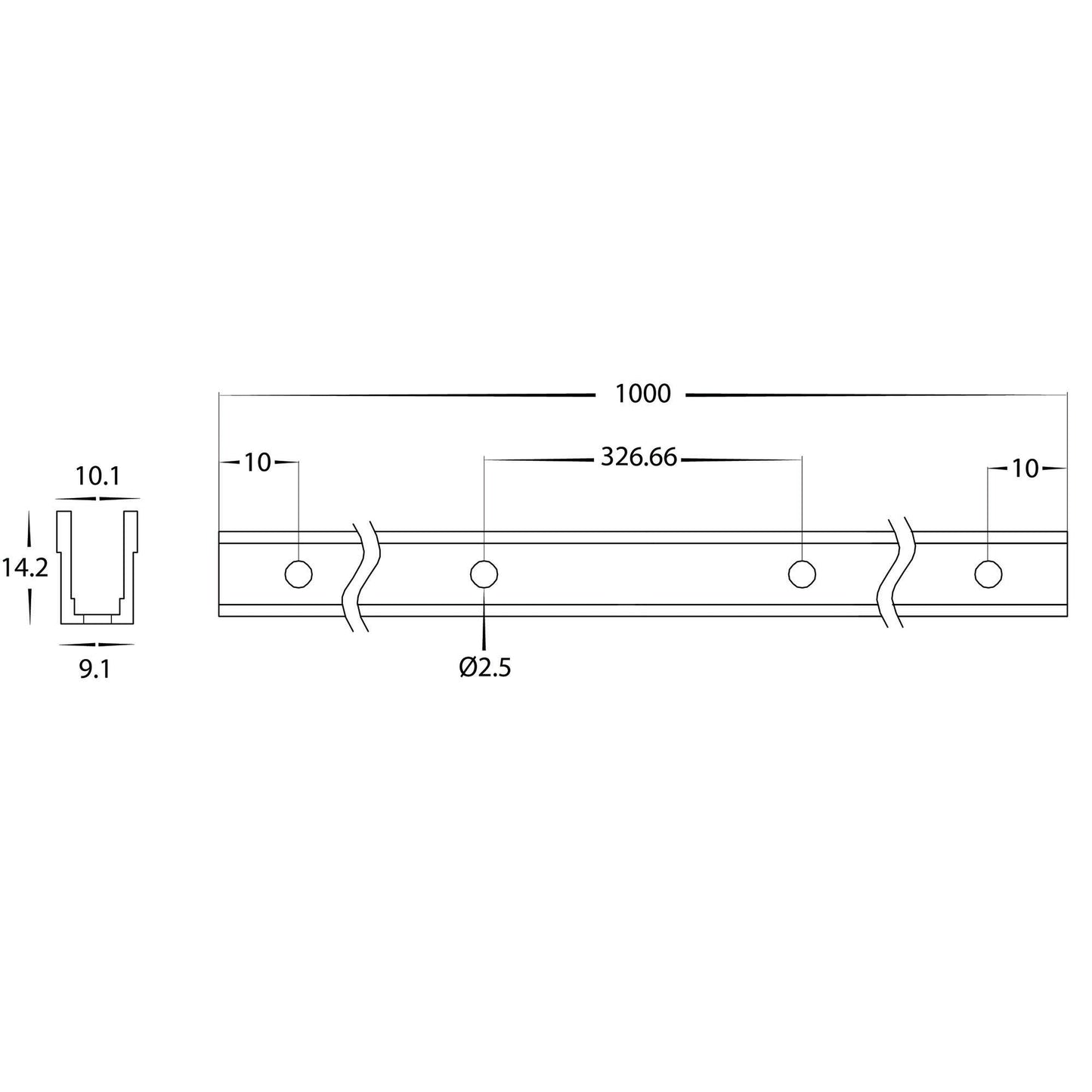 Plastic Channel To Suit HV9792 Haviflex Flexible Strip 1000mm Length