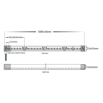 Haviflex Flexible LED Strip 15mm X 15mm - Ip67/Metre HV9796-Ip67-200-3k