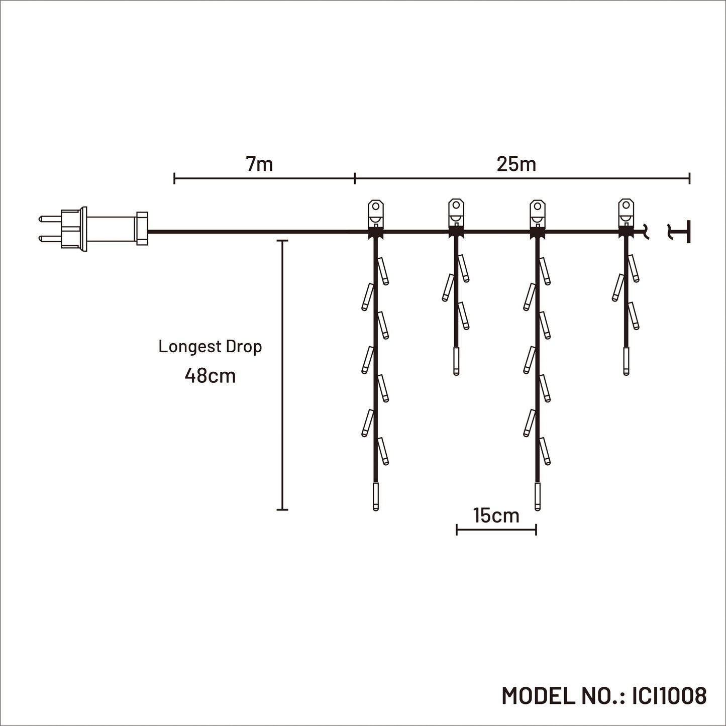 1008 LED Waterfall Icicle Light - 4 Colour Options