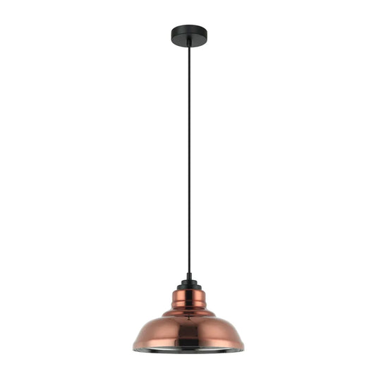 LAMINA: Retro Copper Coloured Dome Glass Pendant Light