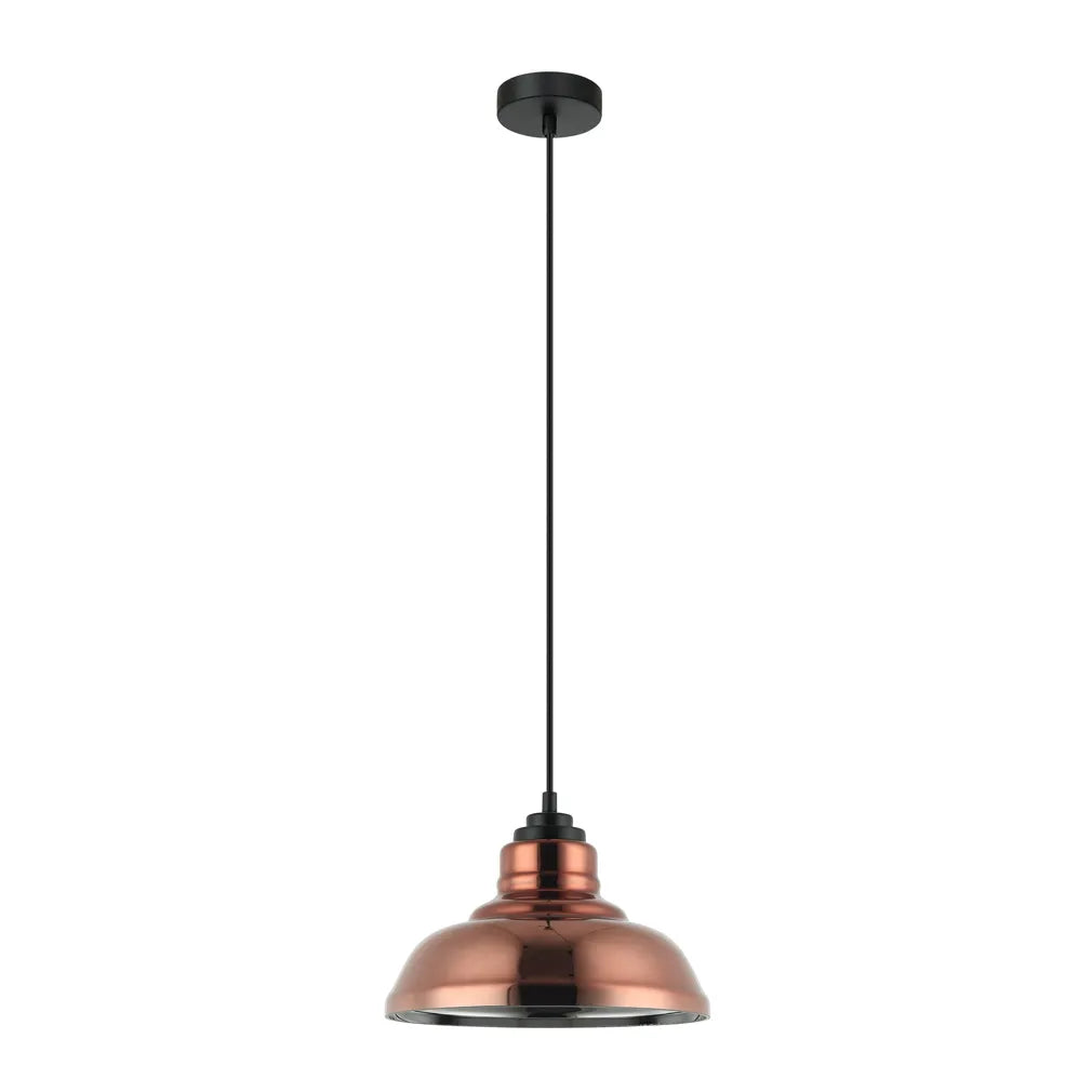 LAMINA: Retro Copper Coloured Dome Glass Pendant Light